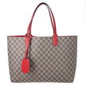 GG Supreme Monogram Medium Reversible Tote Beige Red