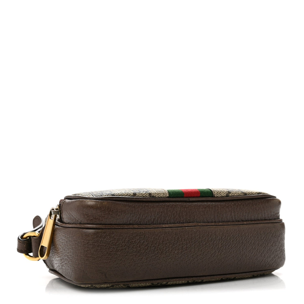 GG Supreme Monogram Textured Dollar Calfskin Web Mini Ophidia Convertible Shoulder Bag Beige Ebony New Acero