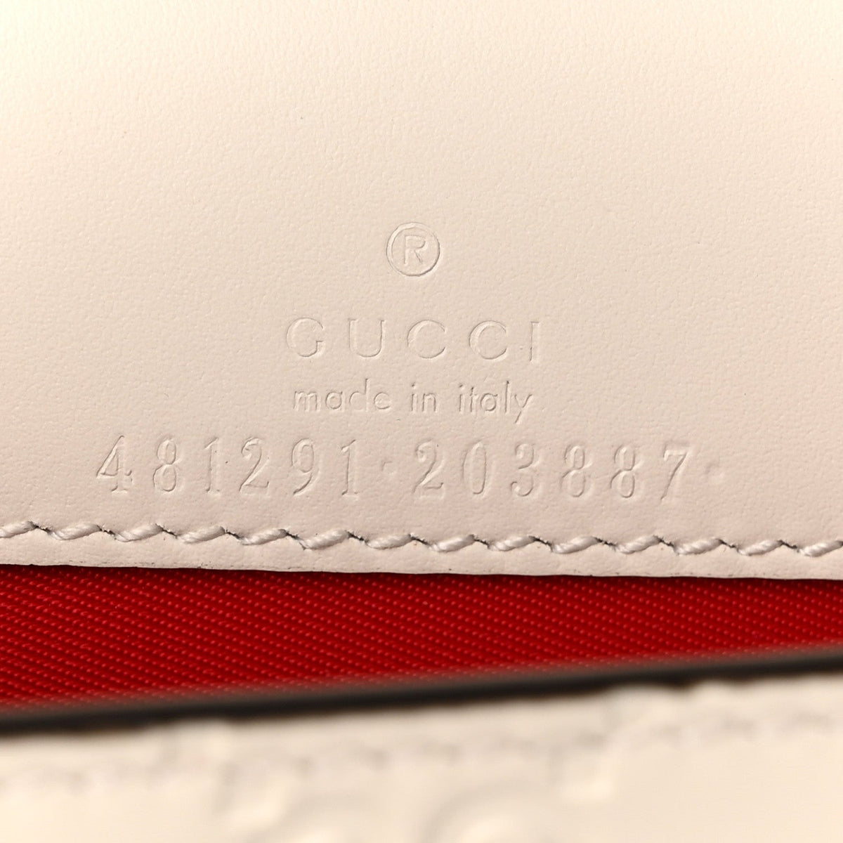 Guccissima Mini Cherry Chain Bag White