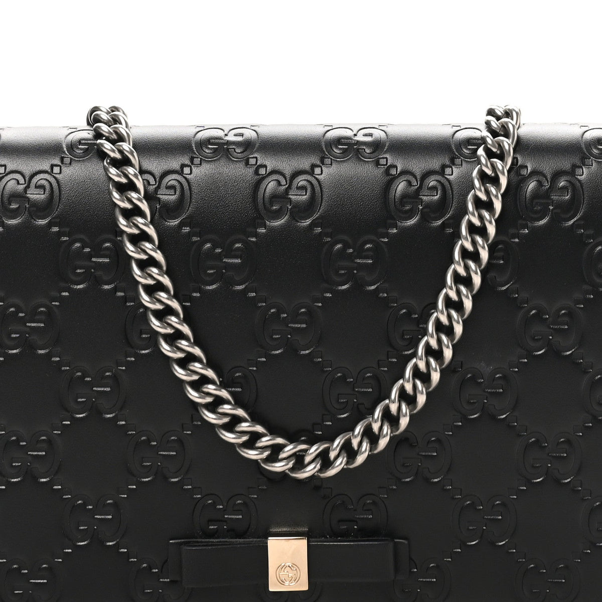 Guccissima Signature Bowy Chain Wallet Black