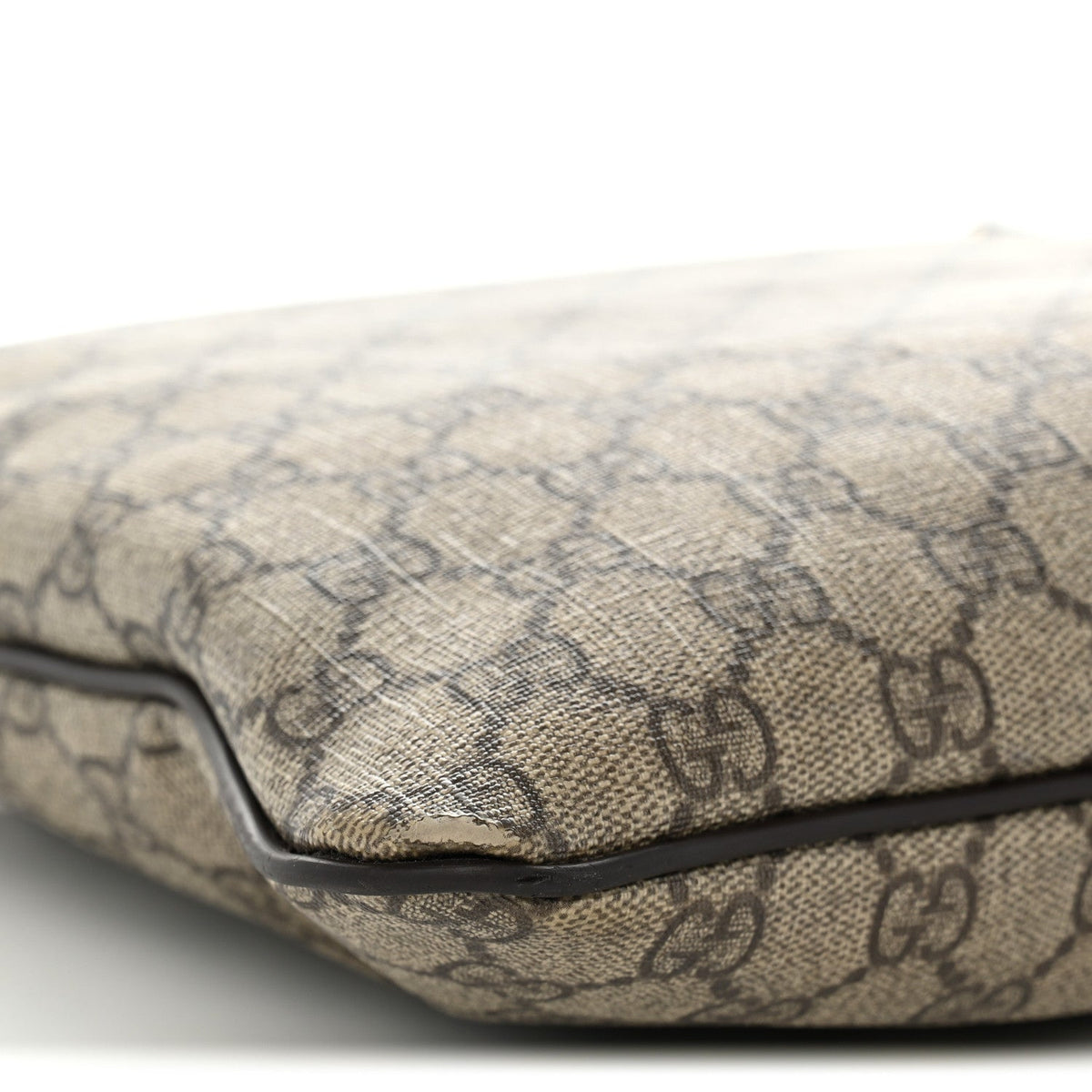 GG Supreme Monogram Medium Flat Messenger Bag Dark Brown