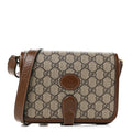 GG Supreme Monogram Azalea Calfskin Mini Retro Interlocking G Flap Shoulder Bag Beige Ebony Brown Sugar