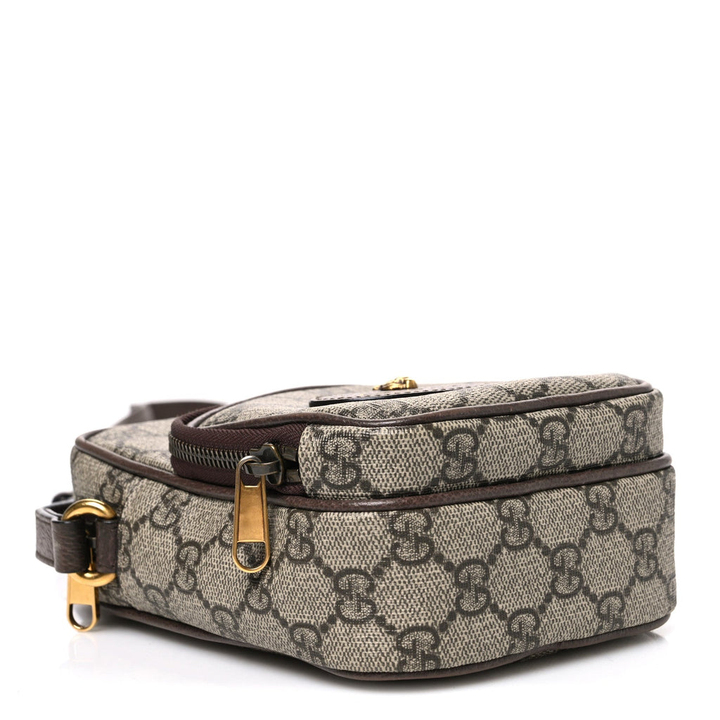 GG Supreme Monogram Mini Neo Vintage Double Zip Messenger Bag Beige New Acero Crop