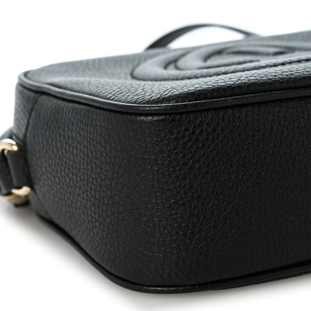 Pebbled Calfskin Small Soho Disco Bag Black