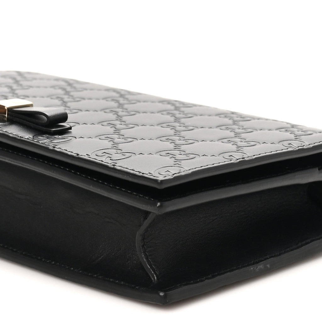 Guccissima Signature Bowy Chain Wallet Black
