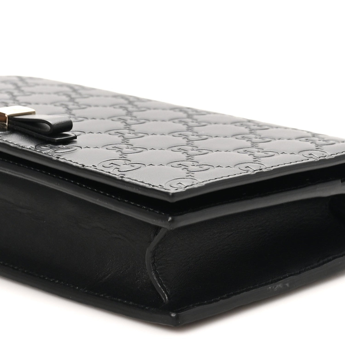 Guccissima Signature Bowy Chain Wallet Black