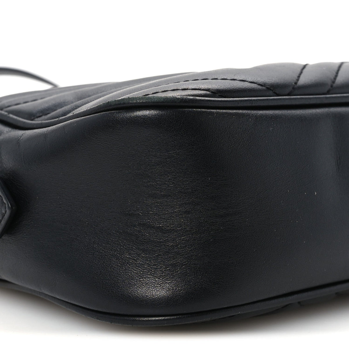 Calfskin Matelasse Small GG Marmont Chain Shoulder Bag Black