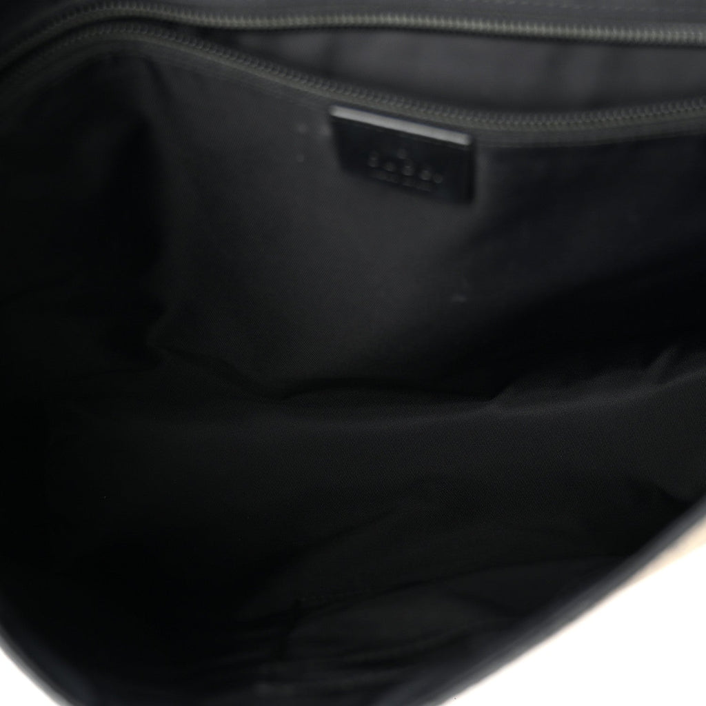 GG Supreme Monogram Web Flap Messenger Bag Black