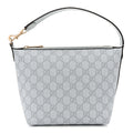 GG Supreme Monogram Textured Calfskin Web Super Mini Ophidia Shoulder Bag Light Blue