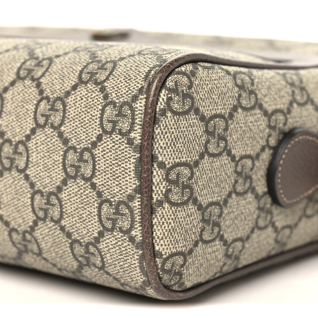GG Supreme Monogram Web Small Ophidia Shoulder Bag Brown