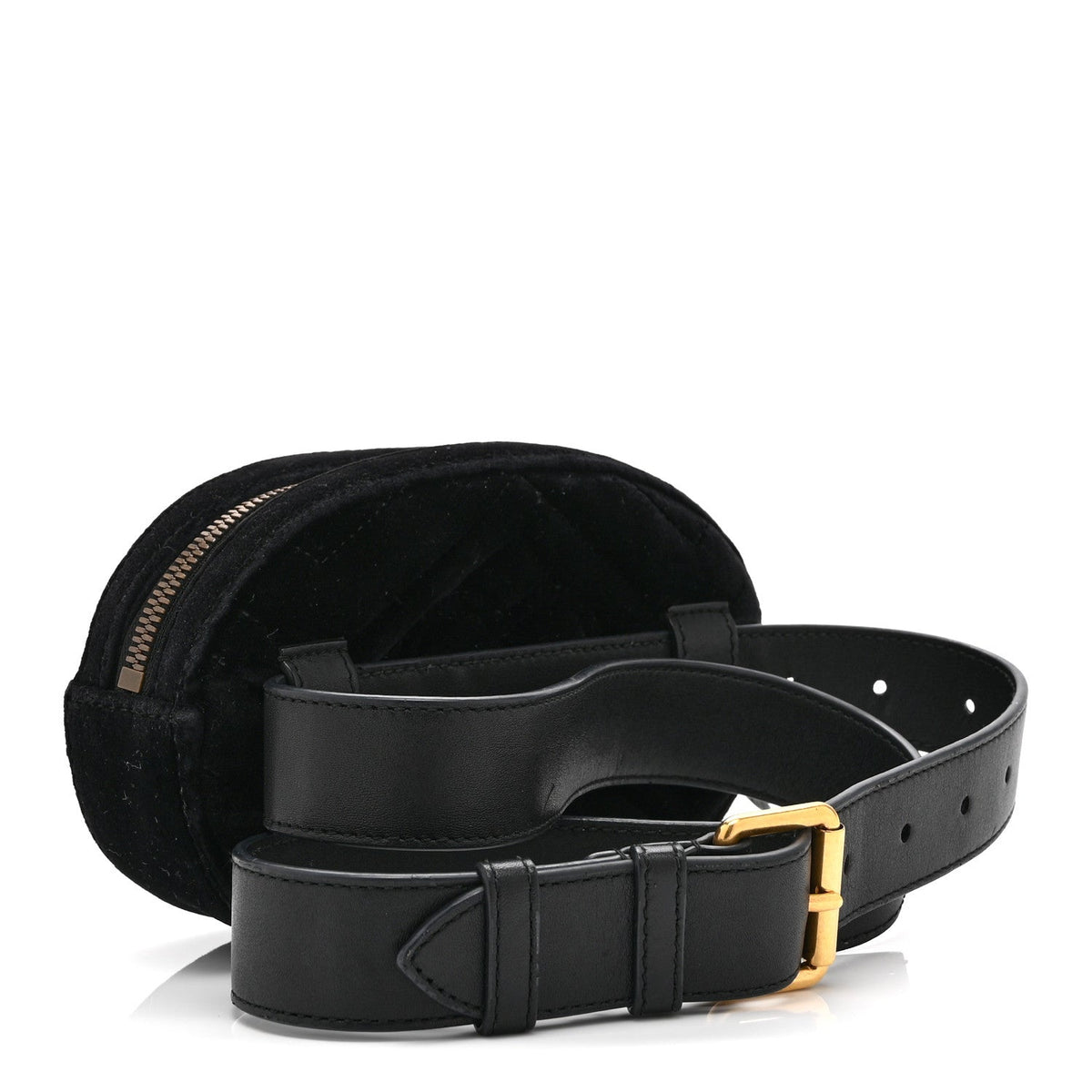 Velvet Matelasse GG Marmont Belt Bag 85 34 Black