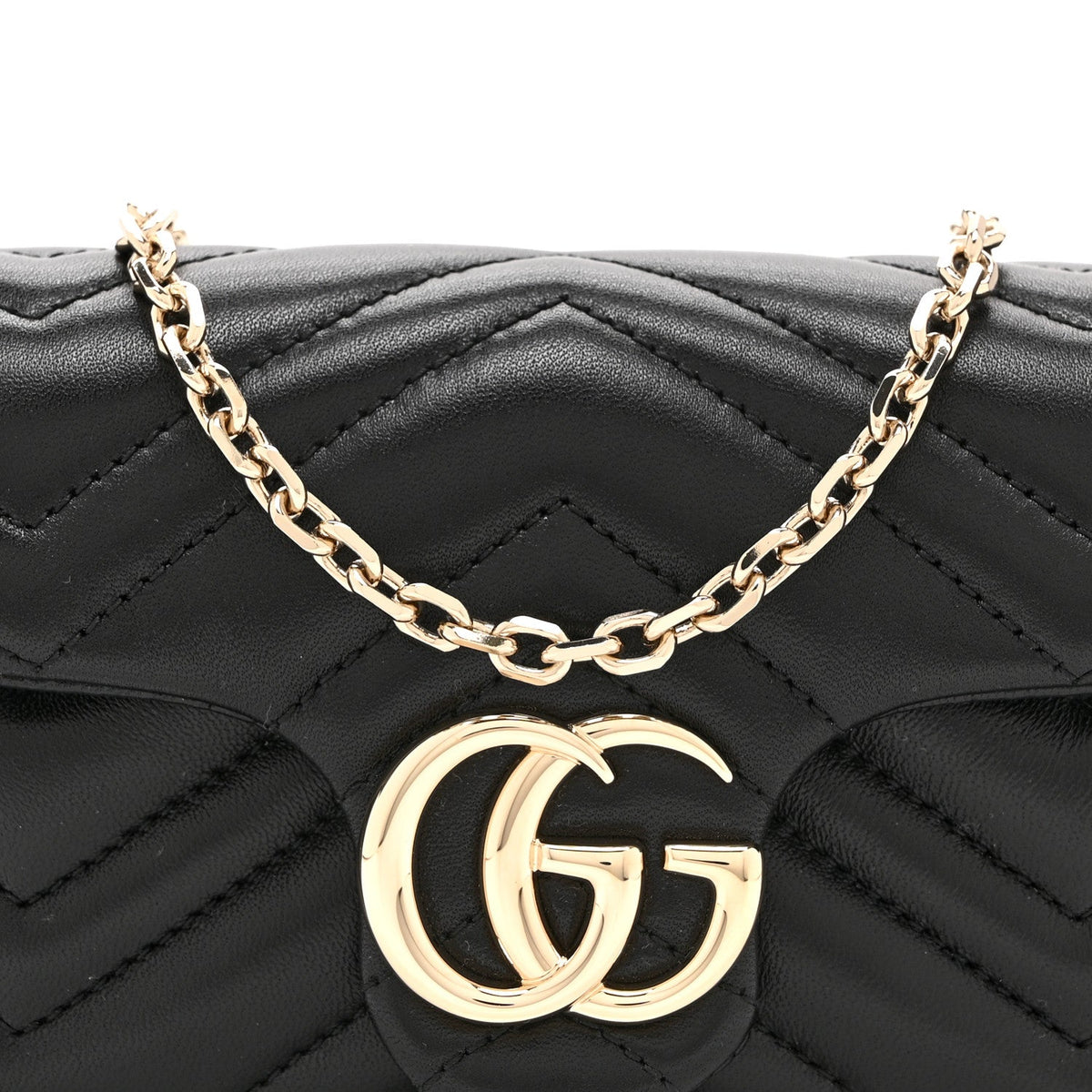 Lambskin Matelasse Mini GG Marmont Shoulder Bag Black