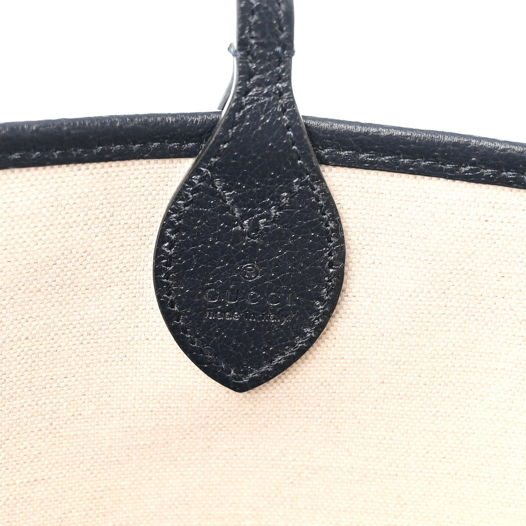GG Supreme Monogram Textured Dollar Calfskin Web Large Ophidia Tote Beige Blue