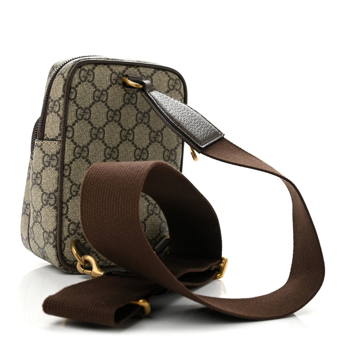 GG Supreme Monogram Web Mini Ophidia Messenger Brown