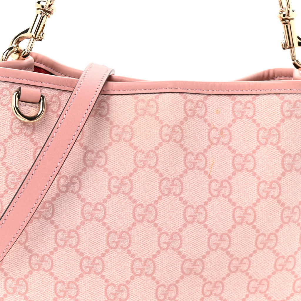 GG Supreme Monogram Emblem Mini Bucket Bag Pink