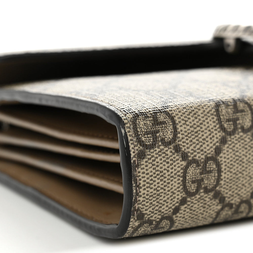 GG Supreme Monogram Mini Dionysus Chain Wallet Beige Taupe