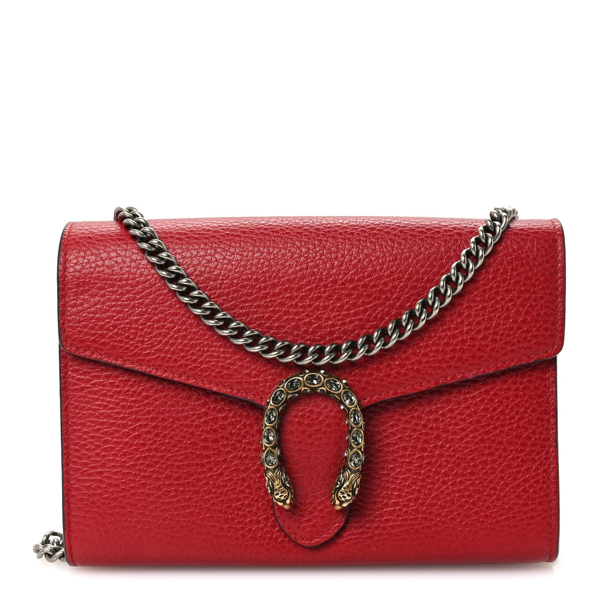 Calfskin Mini Dionysus Chain Wallet Hibiscus Red