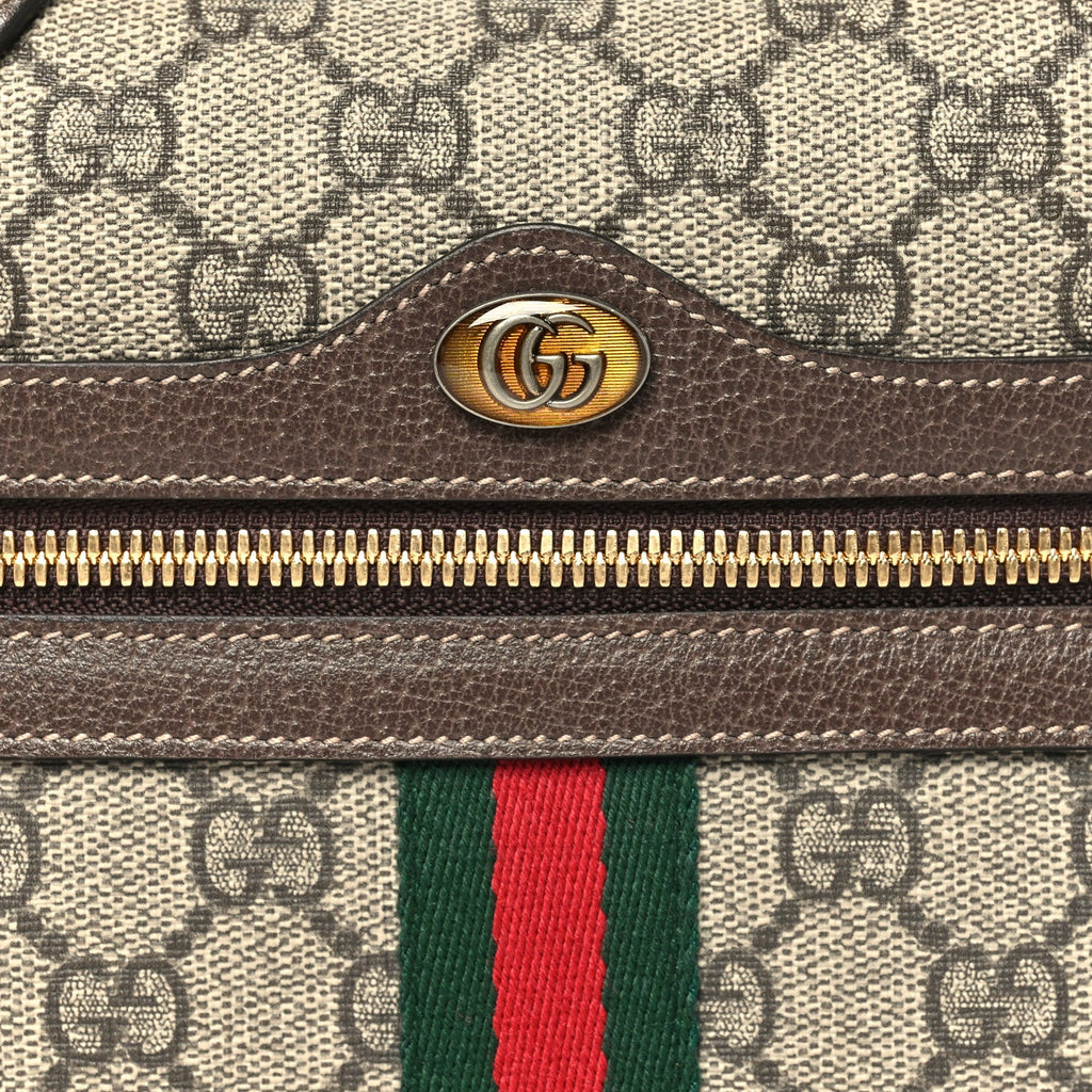GG Supreme Monogram Web Small Ophidia Shoulder Bag Brown