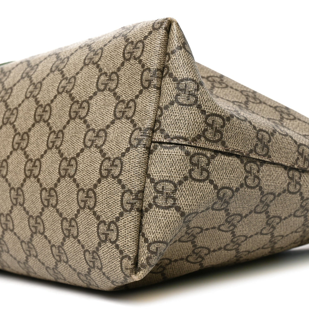 GG Supreme Monogram Medium Ophidia Shopping Tote Brown