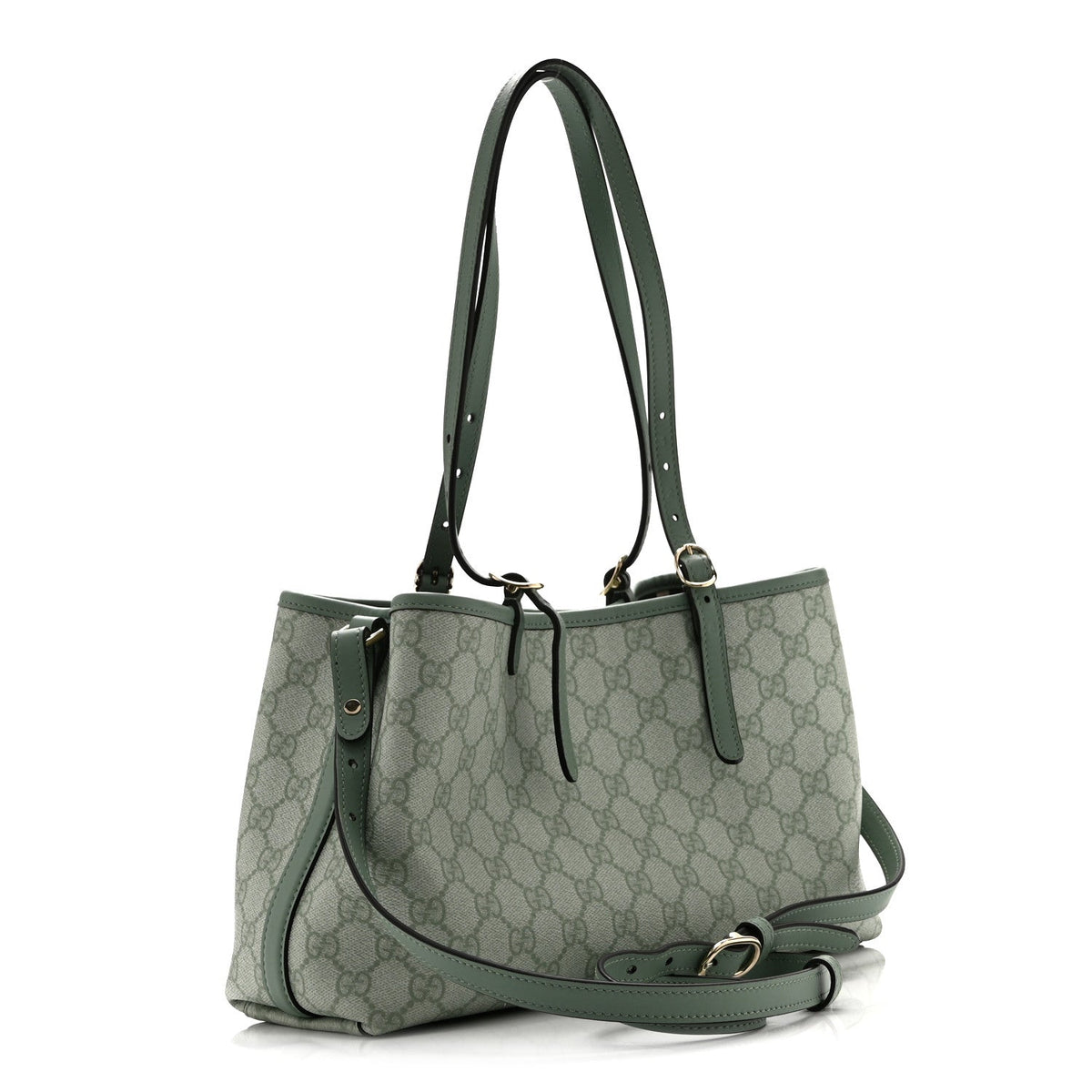 GG Supreme Monogram Emblem Medium Tote Bag Sage Green