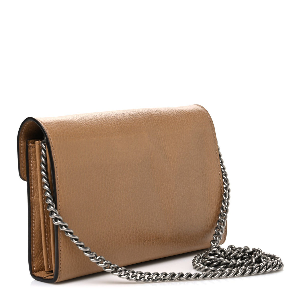 Dollar Calfskin Crystal Mini Dionysus Chain Wallet Natural Tan Black Diamond