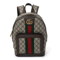 GG Supreme Monogram Calfskin Web Small Ophidia Day Backpack Beige Ebony New Acero