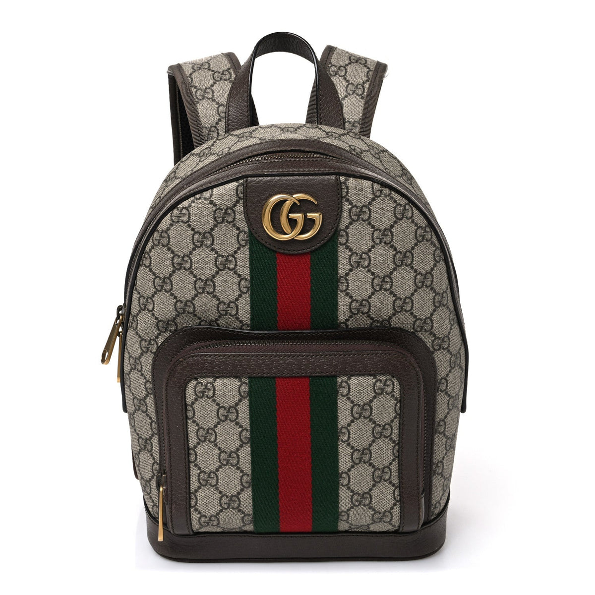 GG Supreme Monogram Calfskin Web Small Ophidia Day Backpack Beige Ebony New Acero