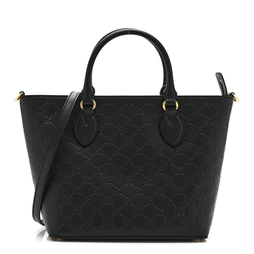 Guccissima Small Zippered Bucket Tote Black