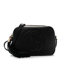 Pebbled Calfskin Small Soho Disco Bag Black