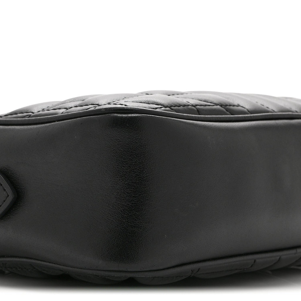 Calfskin Matelasse Aria Small GG Marmont Chain Shoulder Bag Black