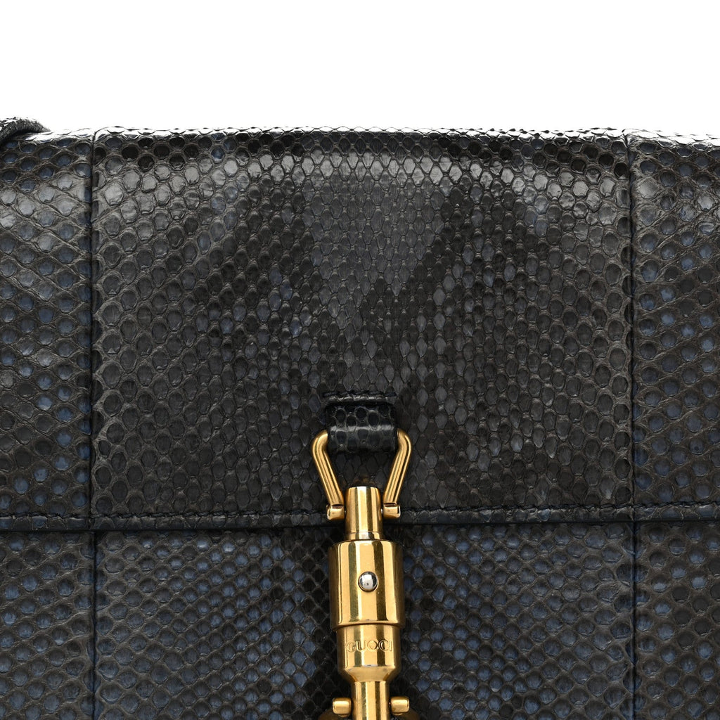 Snakeskin Small Jackie Shoulder Bag Blue