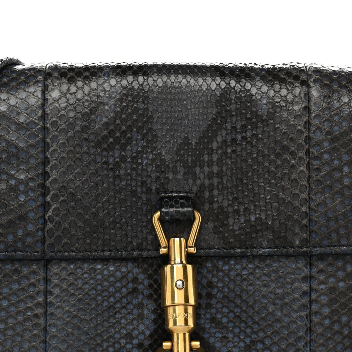 Snakeskin Small Jackie Shoulder Bag Blue