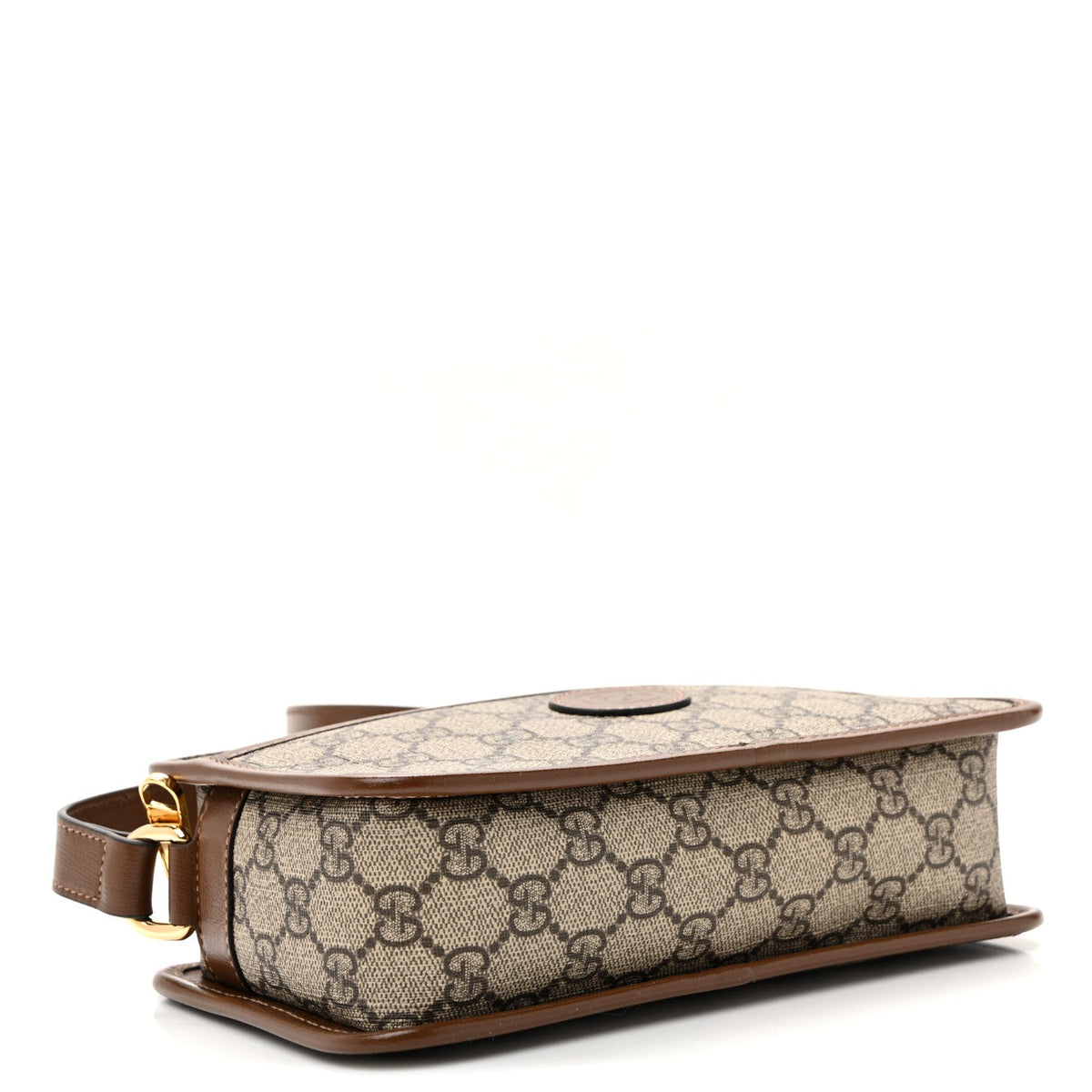 GG Supreme Monogram Azalea Calfskin Mini Retro Interlocking G Shoulder Bag Beige Ebony Brown Sugar